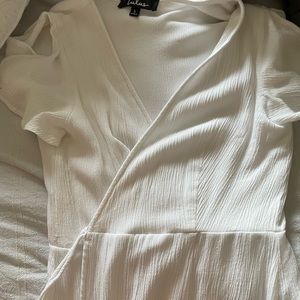White Lulu’s wrap around dress